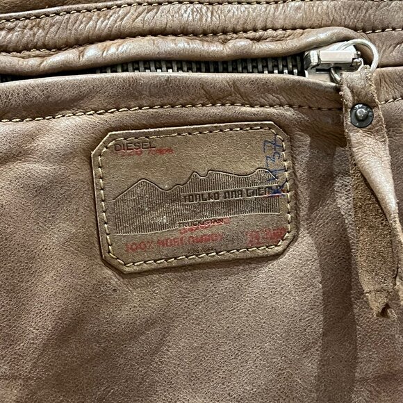 Diesel “Industry Division” Distressed Brown Leather Pants - Picture 6 of 13